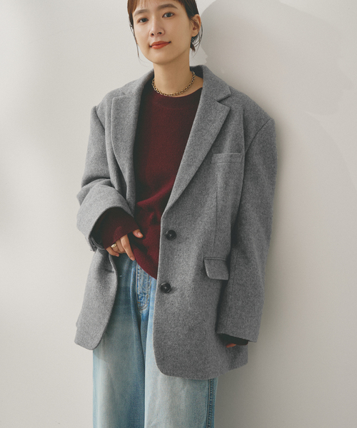 Spick and Span Higuchi *S オーバーサイズジャケット Higuchi*S ビーバーオーバージャケット（テーラードジャケット