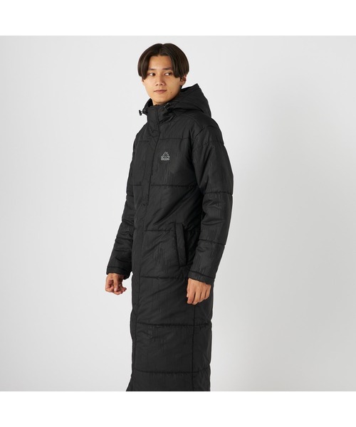 Kappa(カッパ)の「Kappa カッパ 膝下丈 フード付き 中綿入り ベンチコート ジャケット(ダウンジャケット/コート・メンズ・ネイビー/ブラック・LL/M/L)」の5枚目の写真