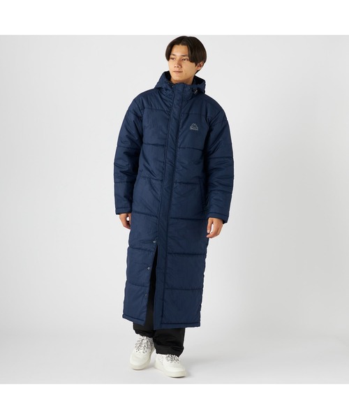 Kappa(カッパ)の「Kappa カッパ 膝下丈 フード付き 中綿入り ベンチコート ジャケット(ダウンジャケット/コート・メンズ・ネイビー/ブラック・LL/M/L)」の17枚目の写真