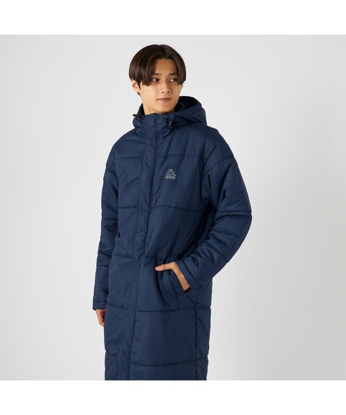 Kappa(カッパ)の「Kappa カッパ 膝下丈 フード付き 中綿入り ベンチコート ジャケット(ダウンジャケット/コート・メンズ・ネイビー/ブラック・LL/M/L)」の20枚目の写真