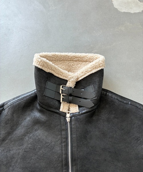 SHAGGIE（シャギー）の「スタンドカラーボアムートンコート（ムートンコート・レディース・ブラウン/ブラック・FREE）」の18枚目の写真