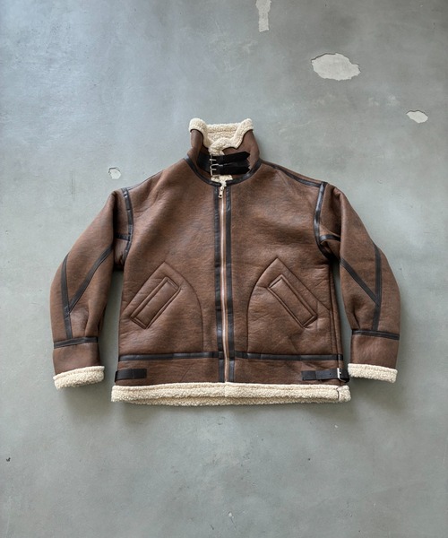 SHAGGIE（シャギー）の「スタンドカラーボアムートンコート（ムートンコート・レディース・ブラウン/ブラック・FREE）」の11枚目の写真