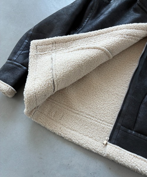 SHAGGIE（シャギー）の「スタンドカラーボアムートンコート（ムートンコート・レディース・ブラウン/ブラック・FREE）」の16枚目の写真