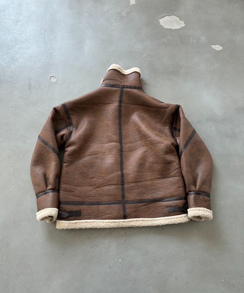 SHAGGIE（シャギー）の「スタンドカラーボアムートンコート（ムートンコート・レディース・ブラウン/ブラック・FREE）」の12枚目の写真