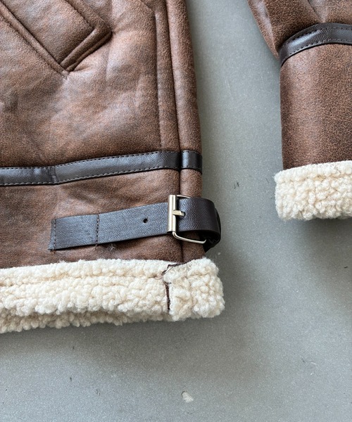 SHAGGIE（シャギー）の「スタンドカラーボアムートンコート（ムートンコート・レディース・ブラウン/ブラック・FREE）」の14枚目の写真