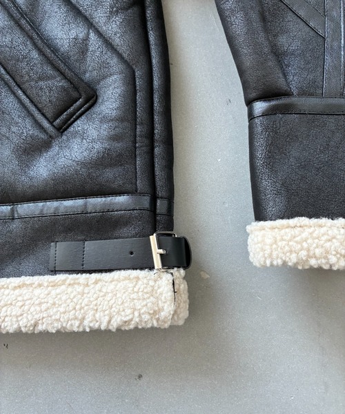 SHAGGIE（シャギー）の「スタンドカラーボアムートンコート（ムートンコート・レディース・ブラウン/ブラック・FREE）」の17枚目の写真