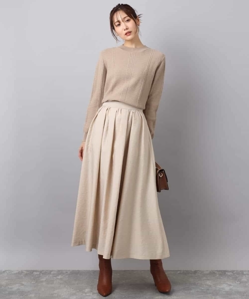 MK MICHEL KLEIN（エムケーミッシェルクラン）の「ミニケーブル編みニット/洗える（ニット/セーター・レディース・ブラック/ベージュ/レッド・38）」の10枚目の写真