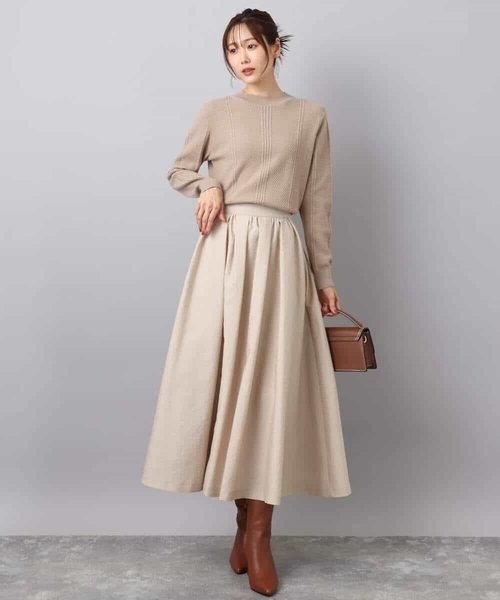 MK MICHEL KLEIN（エムケーミッシェルクラン）の「ミニケーブル編みニット/洗える（ニット/セーター・レディース・ブラック/ベージュ/レッド・38）」の11枚目の写真