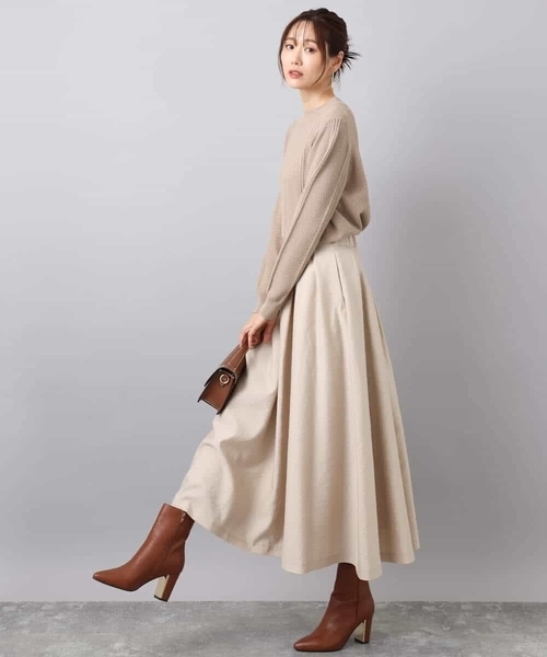 MK MICHEL KLEIN（エムケーミッシェルクラン）の「ミニケーブル編みニット/洗える（ニット/セーター・レディース・ブラック/ベージュ/レッド・38）」の12枚目の写真