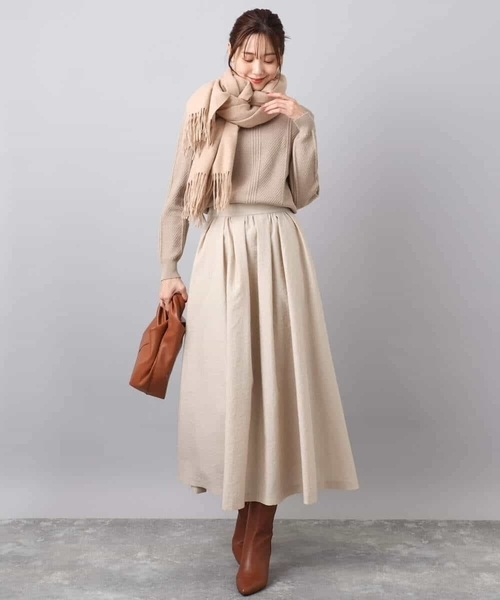 MK MICHEL KLEIN（エムケーミッシェルクラン）の「ミニケーブル編みニット/洗える（ニット/セーター・レディース・ブラック/ベージュ/レッド・38）」の16枚目の写真