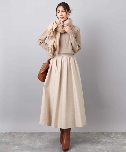 MK MICHEL KLEIN（エムケーミッシェルクラン）の「ミニケーブル編みニット/洗える（ニット/セーター・レディース・ブラック/ベージュ/レッド・38）」の17枚目の写真