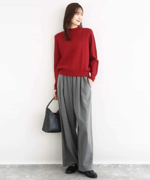 MK MICHEL KLEIN（エムケーミッシェルクラン）の「ミニケーブル編みニット/洗える（ニット/セーター・レディース・ブラック/ベージュ/レッド・38）」の20枚目の写真