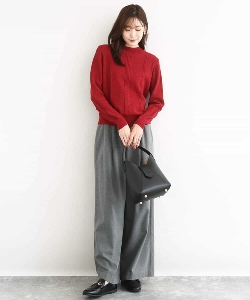 MK MICHEL KLEIN（エムケーミッシェルクラン）の「ミニケーブル編みニット/洗える（ニット/セーター・レディース・ブラック/ベージュ/レッド・38）」の21枚目の写真