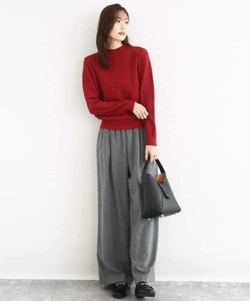 MK MICHEL KLEIN（エムケーミッシェルクラン）の「ミニケーブル編みニット/洗える（ニット/セーター・レディース・ブラック/ベージュ/レッド・38）」の22枚目の写真