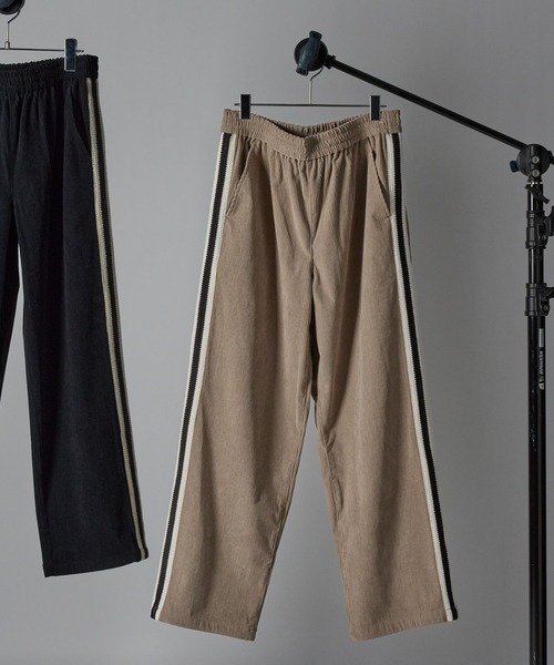 GLOBAL WORK（グローバルワーク）の「クリーンコーデュロイ/トラックパンツ/CLEAN MODE/589312（その他パンツ・メンズ・ブラック/グレイッシュベージュ・SMALL/MEDIUM/LARGE）」の3枚目の写真