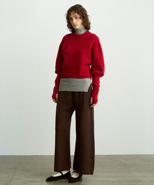 UNFIL（アンフィル）の「UNFIL | ラムズウール クルーネックニットプルオーバー WOMEN（ニット/セーター・レディース・イエロー系その他/レッド/モカ/ライトグレー・1）」の15枚目の写真