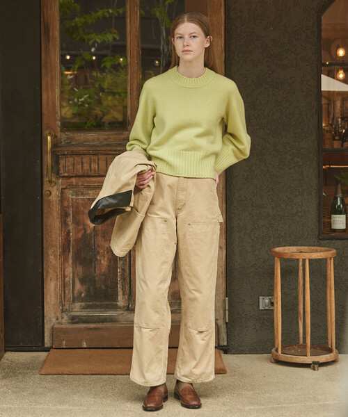 UNFIL（アンフィル）の「UNFIL | ラムズウール クルーネックニットプルオーバー WOMEN（ニット/セーター・レディース・イエロー系その他/レッド/モカ/ライトグレー・1）」の4枚目の写真