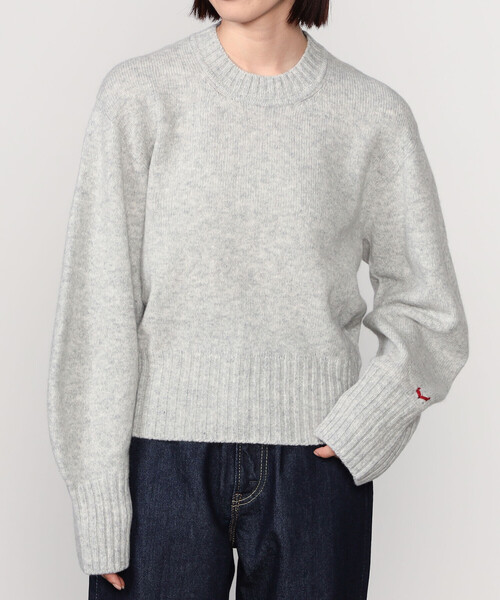 UNFIL（アンフィル）の「UNFIL | ラムズウール クルーネックニットプルオーバー WOMEN（ニット/セーター・レディース・イエロー系その他/レッド/モカ/ライトグレー・1）」の2枚目の写真