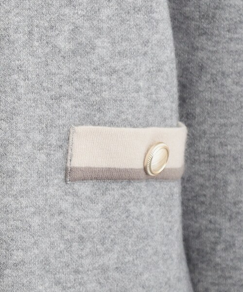 couture brooch(クチュールブローチ)の「【通勤・大人上品】ムースタッチジャカード 配色スカラカーディ(カーディガン/ボレロ・レディース・ブラック/ライトグレー/アイボリー・36/38/40/42)」の13枚目の写真