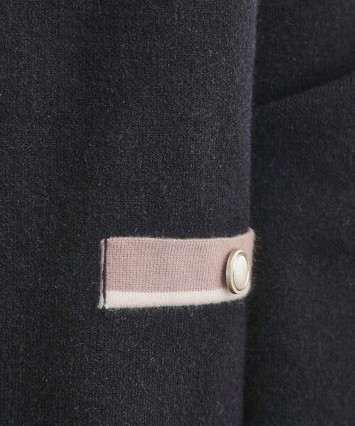 couture brooch(クチュールブローチ)の「【通勤・大人上品】ムースタッチジャカード 配色スカラカーディ(カーディガン/ボレロ・レディース・ブラック/ライトグレー/アイボリー・36/38/40/42)」の14枚目の写真