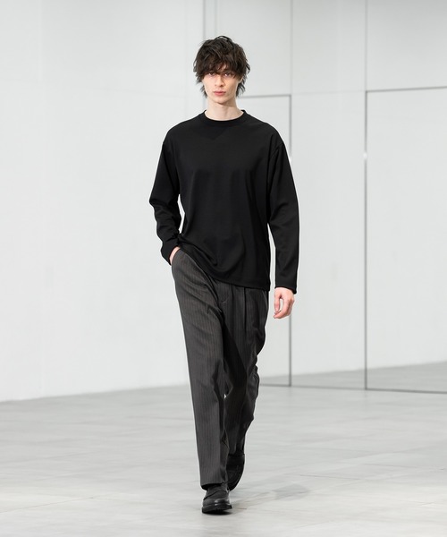 CITY TOKYO（シティトウキョウ）の「【CITY TOKYO/シティートーキョー】Long Twis-Tee（Tシャツ/カットソー・メンズ・ホワイト/ブラック・1/2/3）」の8枚目の写真