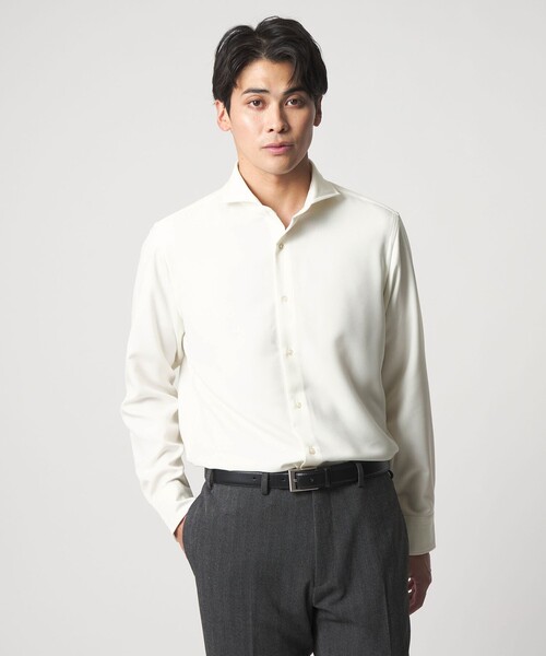 A DAY IN THE LIFE UNITED ARROWS(アデイインザライフユナイテッドアローズ)の「ウールライク フラノ カッタウェイカラーシャツ<A DAY IN THE LIFE>(シャツ/ブラウス・メンズ・ネイビー/ホワイト・M/L/XL)」の2枚目の写真