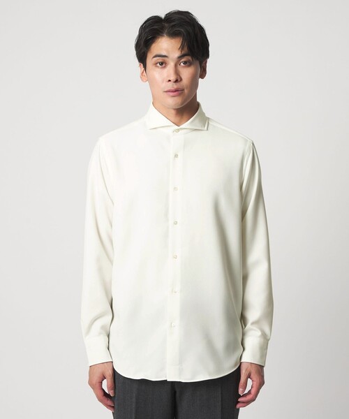 A DAY IN THE LIFE UNITED ARROWS(アデイインザライフユナイテッドアローズ)の「ウールライク フラノ カッタウェイカラーシャツ<A DAY IN THE LIFE>(シャツ/ブラウス・メンズ・ネイビー/ホワイト・M/L/XL)」の4枚目の写真