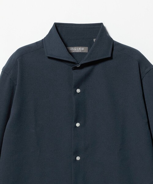 A DAY IN THE LIFE UNITED ARROWS(アデイインザライフユナイテッドアローズ)の「ウールライク フラノ カッタウェイカラーシャツ<A DAY IN THE LIFE>(シャツ/ブラウス・メンズ・ネイビー/ホワイト・M/L/XL)」の9枚目の写真
