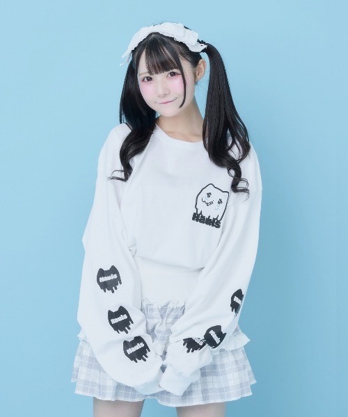 Hauls（ハウルズ）の「ヤニ吉のましゅまろBIGロンTEE（Tシャツ/カットソー・レディース・ブラック/サックスブルー/ホワイト・FREE）」の2枚目の写真