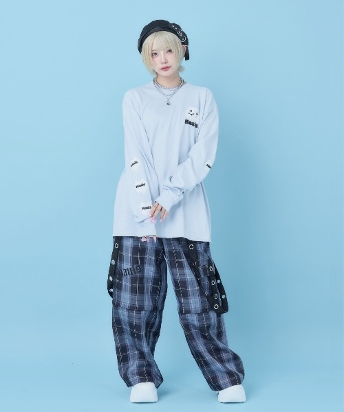 Hauls（ハウルズ）の「ヤニ吉のましゅまろBIGロンTEE（Tシャツ/カットソー・レディース・ブラック/サックスブルー/ホワイト・FREE）」の6枚目の写真