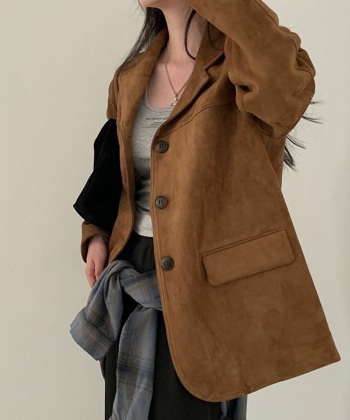 Big suede tailored jacket（テーラードジャケット）｜Vipoa（ヴィポア