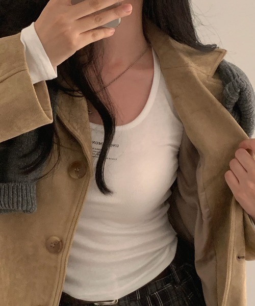 Vipoa（ヴィポア）の「Big suede tailored jacket（テーラードジャケット・レディース・ブラウン/ベージュ・FREE）」の18枚目の写真