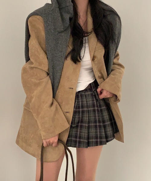 Vipoa（ヴィポア）の「Big suede tailored jacket（テーラードジャケット・レディース・ブラウン/ベージュ・FREE）」の16枚目の写真