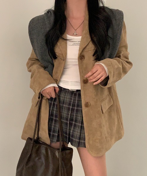 Big suede tailored jacket（テーラードジャケット）｜Vipoa（ヴィポア