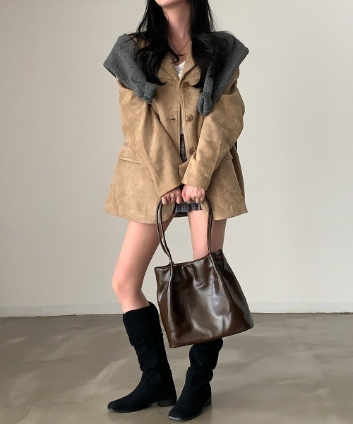 Big suede tailored jacket（テーラードジャケット）｜Vipoa（ヴィポア