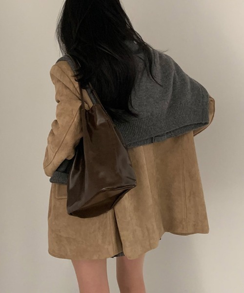 Vipoa（ヴィポア）の「Big suede tailored jacket（テーラードジャケット・レディース・ブラウン/ベージュ・FREE）」の21枚目の写真