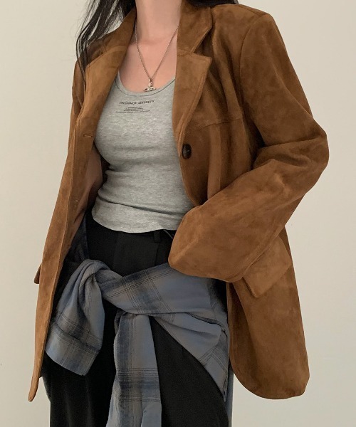 Big suede tailored jacket（テーラードジャケット）｜Vipoa（ヴィポア