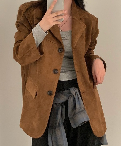 Big suede tailored jacket（テーラードジャケット）｜Vipoa（ヴィポア
