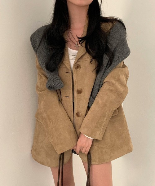 Big suede tailored jacket（テーラードジャケット）｜Vipoa（ヴィポア