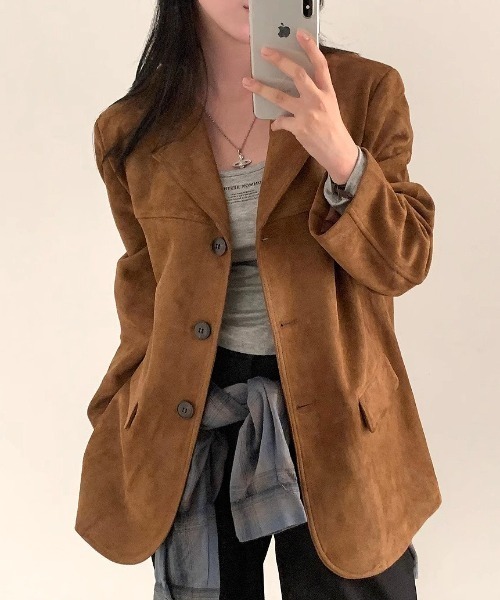 ジャケット・アウター LAYERED TAILORED JACKET(BROWN) LAYERED TAILORED JACKET(BROWN) – ANCELLM