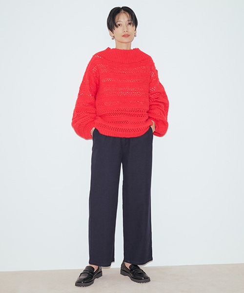 studio CLIP（スタディオクリップ）の「3ゲージスプレーヤーン透かしプルオーバー（ニット/セーター・レディース・レッド/ネイビー/チャコール・FREE）」の21枚目の写真