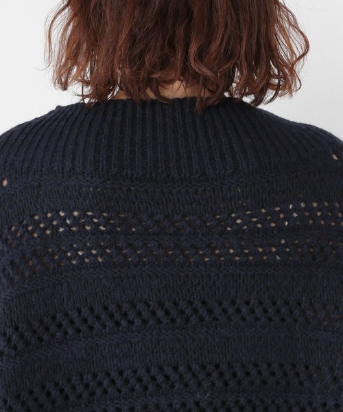 studio CLIP（スタディオクリップ）の「3ゲージスプレーヤーン透かしプルオーバー（ニット/セーター・レディース・レッド/ネイビー/チャコール・FREE）」の5枚目の写真