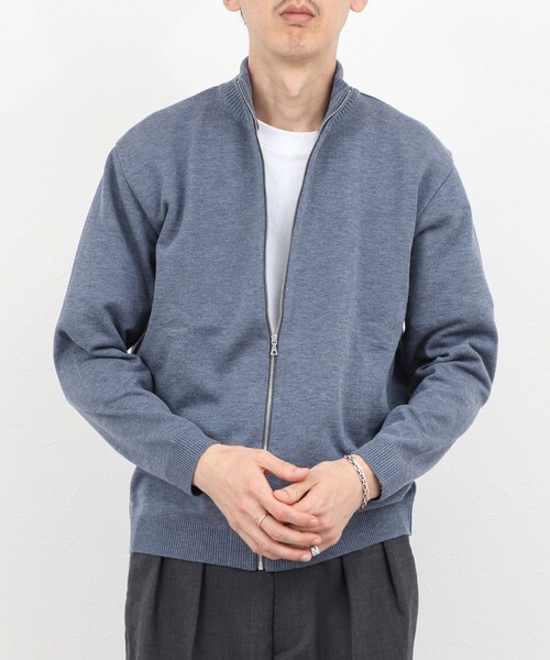 NOLLEY’S（ノーリーズ）の「【ACTIVE SECT】《限定展開》デオドラント加工 スタンドジップカーディガン 25AW（ニット/セーター・メンズ・グレイッシュブルー/ロイヤルブルー/ブラック・M/L/S）」の17枚目の写真