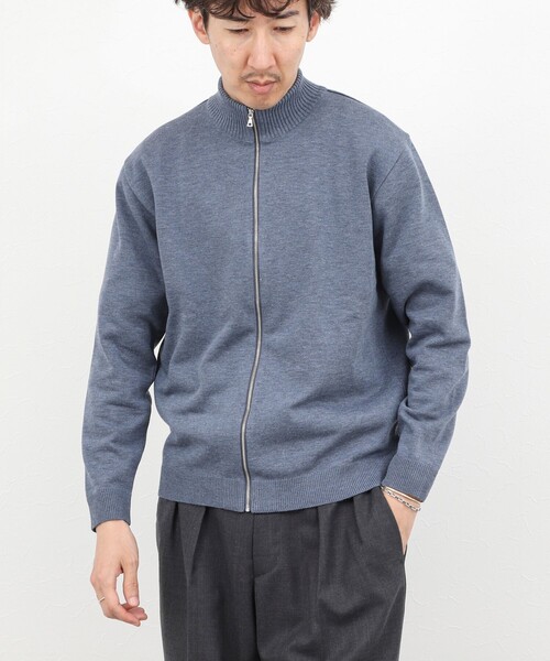 NOLLEY’S（ノーリーズ）の「【ACTIVE SECT】《限定展開》デオドラント加工 スタンドジップカーディガン 25AW（ニット/セーター・メンズ・グレイッシュブルー/ロイヤルブルー/ブラック・M/L/S）」の9枚目の写真