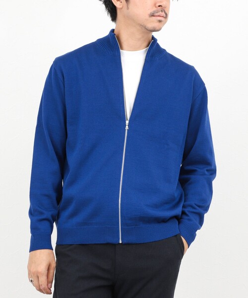NOLLEY’S（ノーリーズ）の「【ACTIVE SECT】《限定展開》デオドラント加工 スタンドジップカーディガン 25AW（ニット/セーター・メンズ・グレイッシュブルー/ロイヤルブルー/ブラック・M/L/S）」の7枚目の写真