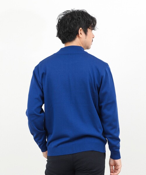NOLLEY’S（ノーリーズ）の「【ACTIVE SECT】《限定展開》デオドラント加工 スタンドジップカーディガン 25AW（ニット/セーター・メンズ・グレイッシュブルー/ロイヤルブルー/ブラック・M/L/S）」の22枚目の写真
