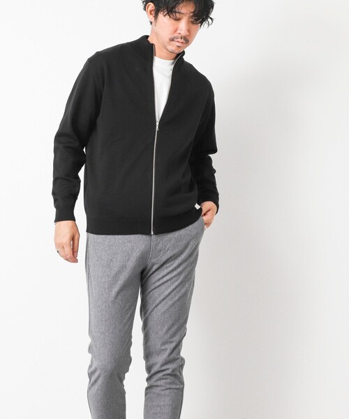 NOLLEY’S（ノーリーズ）の「【ACTIVE SECT】《限定展開》デオドラント加工 スタンドジップカーディガン 25AW（ニット/セーター・メンズ・グレイッシュブルー/ロイヤルブルー/ブラック・M/L/S）」の11枚目の写真