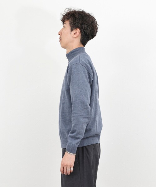 NOLLEY’S（ノーリーズ）の「【ACTIVE SECT】《限定展開》デオドラント加工 スタンドジップカーディガン 25AW（ニット/セーター・メンズ・グレイッシュブルー/ロイヤルブルー/ブラック・M/L/S）」の10枚目の写真