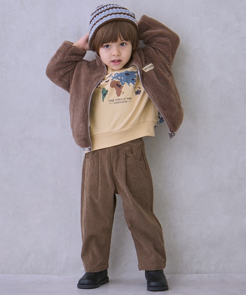 petit main（プティマイン）の「【撥水加工】柄×ボアブルゾン（ブルゾン・キッズ・ネイビー/ライトブルー/アイボリー/キャメル・90cm/130cm/120cm/110cm/100cm/80ｃｍ）」の6枚目の写真