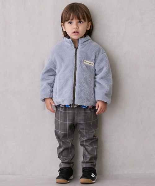 petit main（プティマイン）の「【撥水加工】柄×ボアブルゾン（ブルゾン・キッズ・ネイビー/ライトブルー/アイボリー/キャメル・90cm/130cm/120cm/110cm/100cm/80ｃｍ）」の10枚目の写真